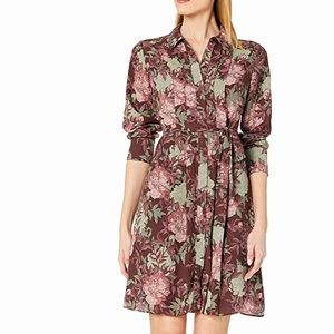 NANETTE LEPORE Dark Eggplant Floral Long Sleeve Womens Size 4 NWT